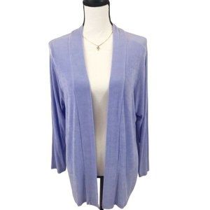 Vejaiz Designs Womens Lavender Acetate Open Front Long Sleeve Cardigan Size M/L